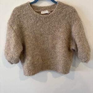 ASTR Women's Cozy Tan Crew Neck Sweater